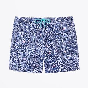 Paul Smith Mainline Diamond Wave Mosiac Blue & White Short Swim Trunks /Shorts M